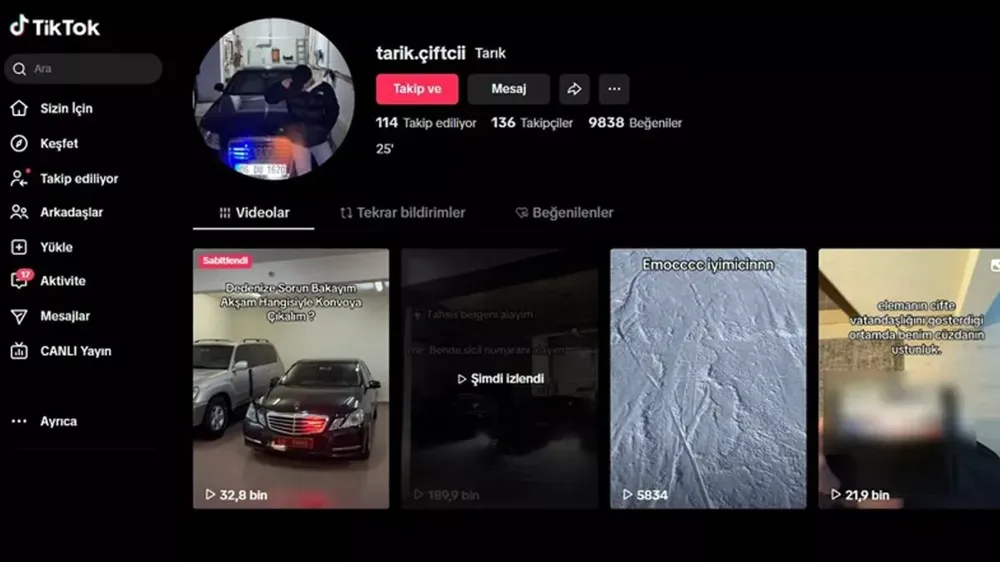 Valinin oğlu çakarlı aracını paylaşıp polislere meydan okudu