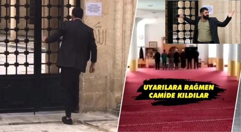 Caminin kapısını tekmeledi