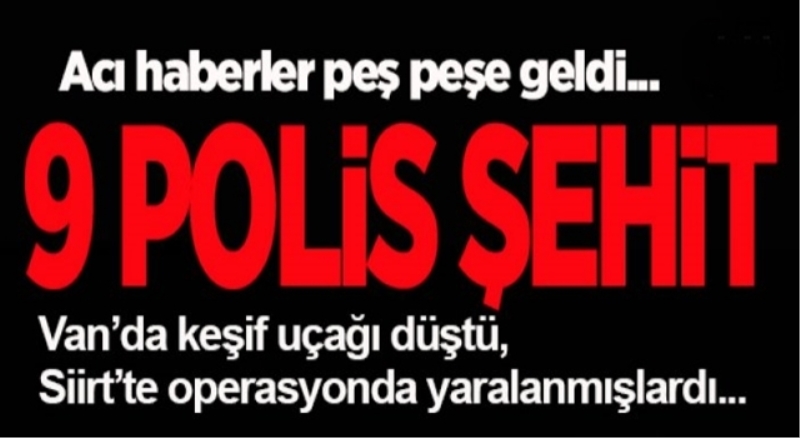 Van ve Siirt’te 9 şehit
