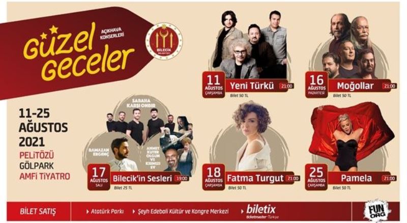 Bilecik de açık hava konserleri