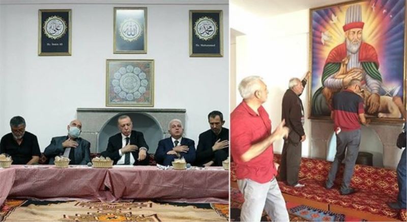 Erdoğan gelmeden indirilen görseller tekrar asıldı