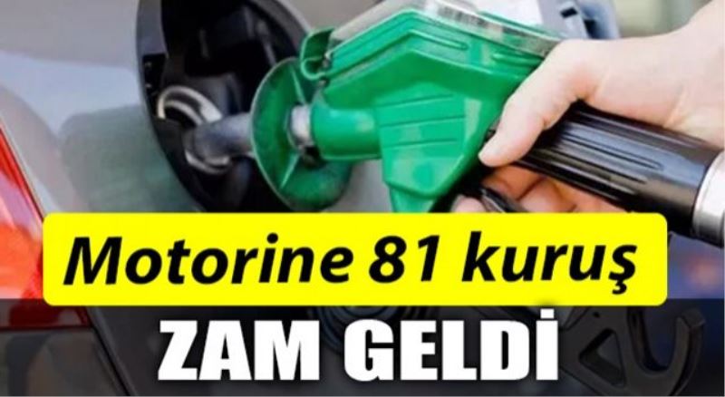 Motorine 81 kuruş zam