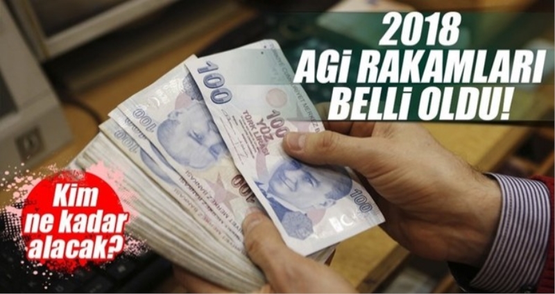 2018 AGİ miktarı belli oldu