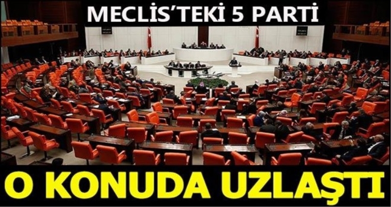 Meclis iç tüzüğünde 5 parti uzlaştı